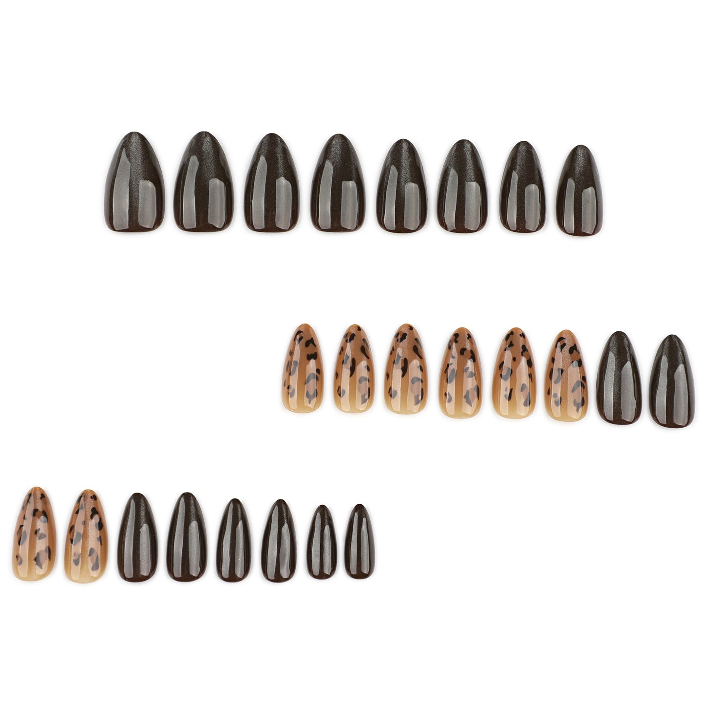 Velvet Brown Leopard Gloss Press On Nails