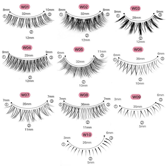 ✨4 pairs of small devil false eyelashes sharpened transparent fishing line stalk eyelashes female natural stalk grafted eyelashes ✨