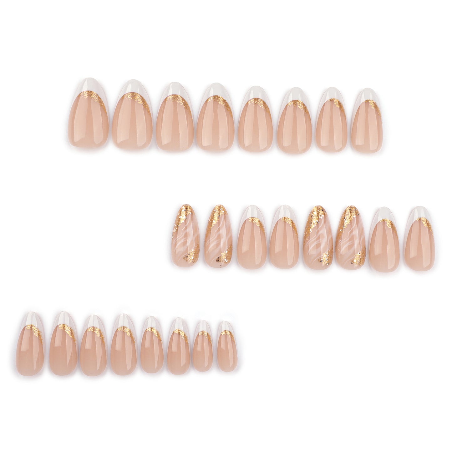 Nude Gold French Press On Nails