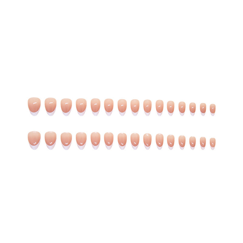 Gradient French Tip Press On Nails Almond