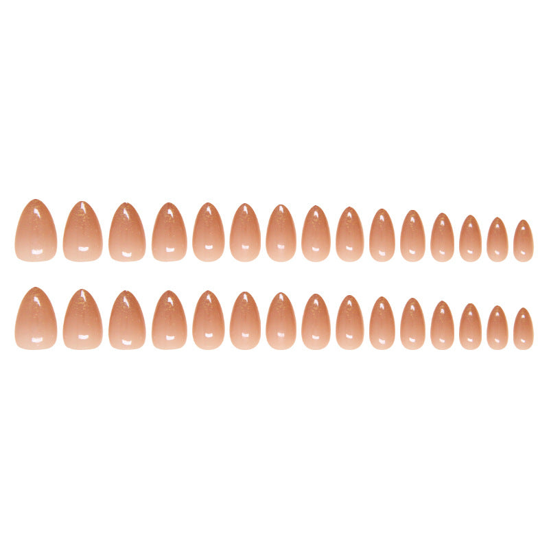Nude Peach Ombre Glitter Press On Nails