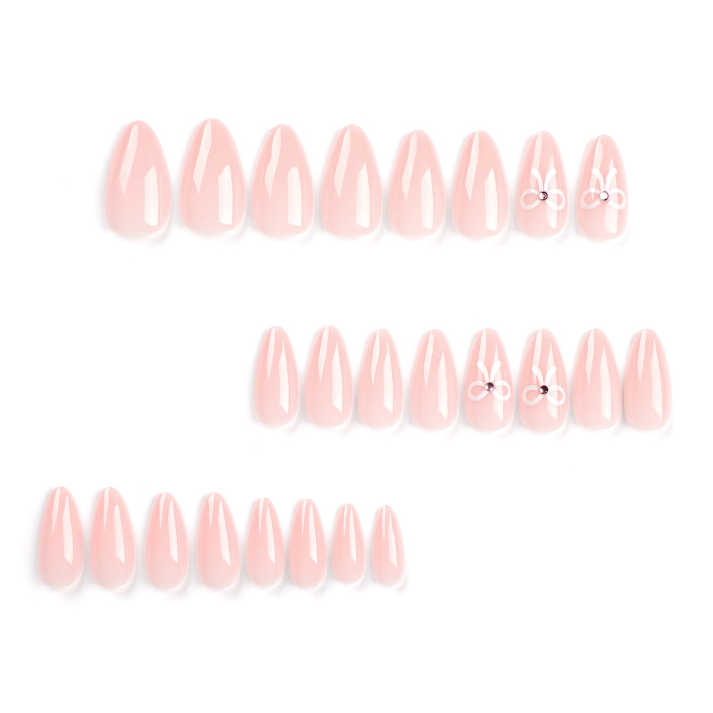 Nude Pearl Heart Press On Nails Almond