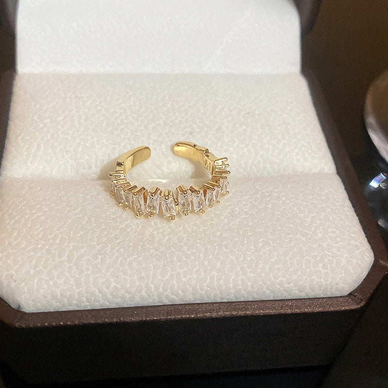 Gold Diamond Open Ring