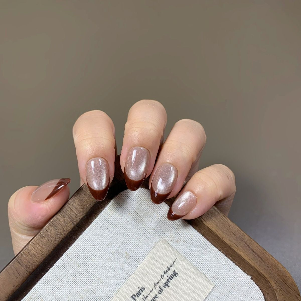 Velvet Nude Chocolate Gradient French Press On Nails