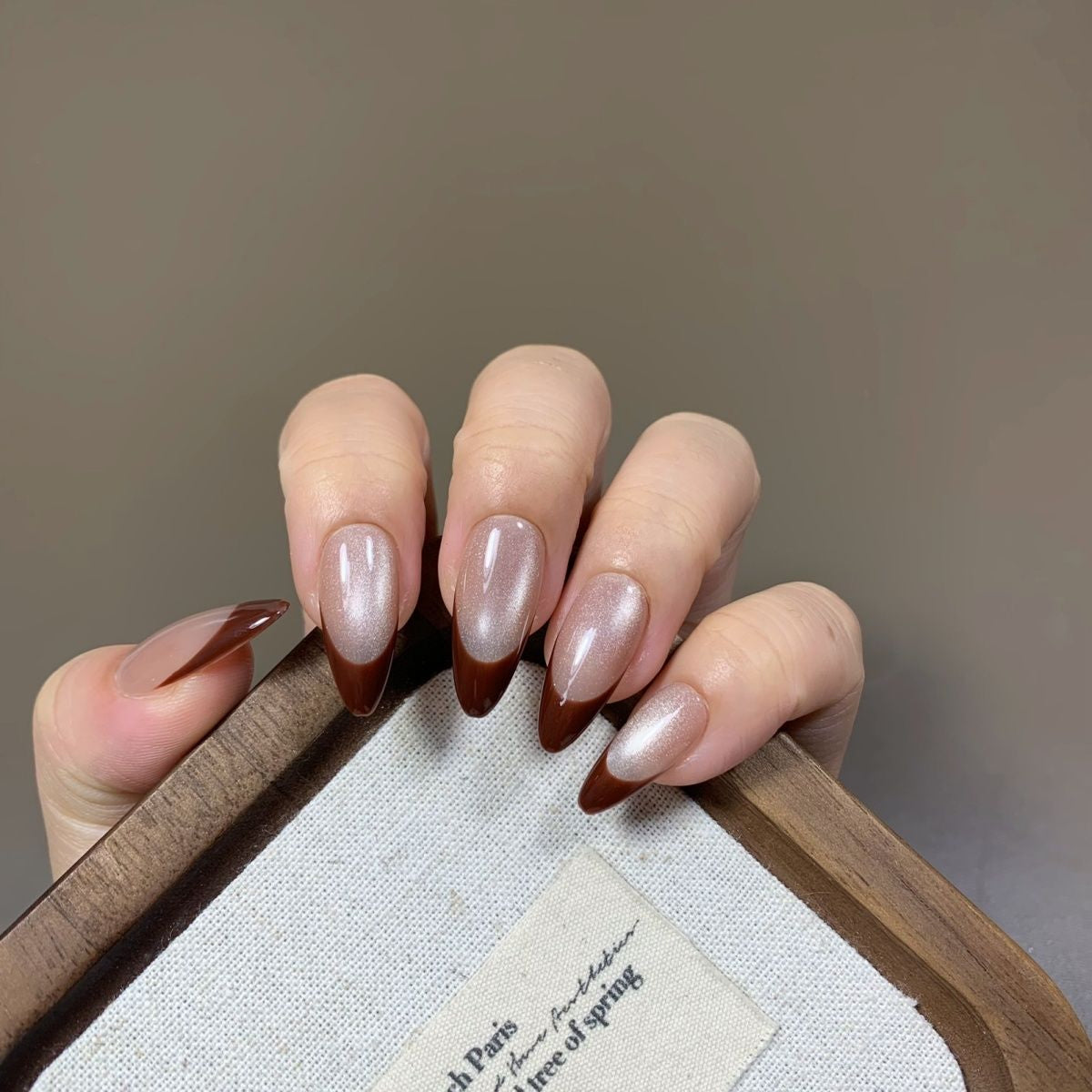 Velvet Nude Chocolate Gradient French Press On Nails