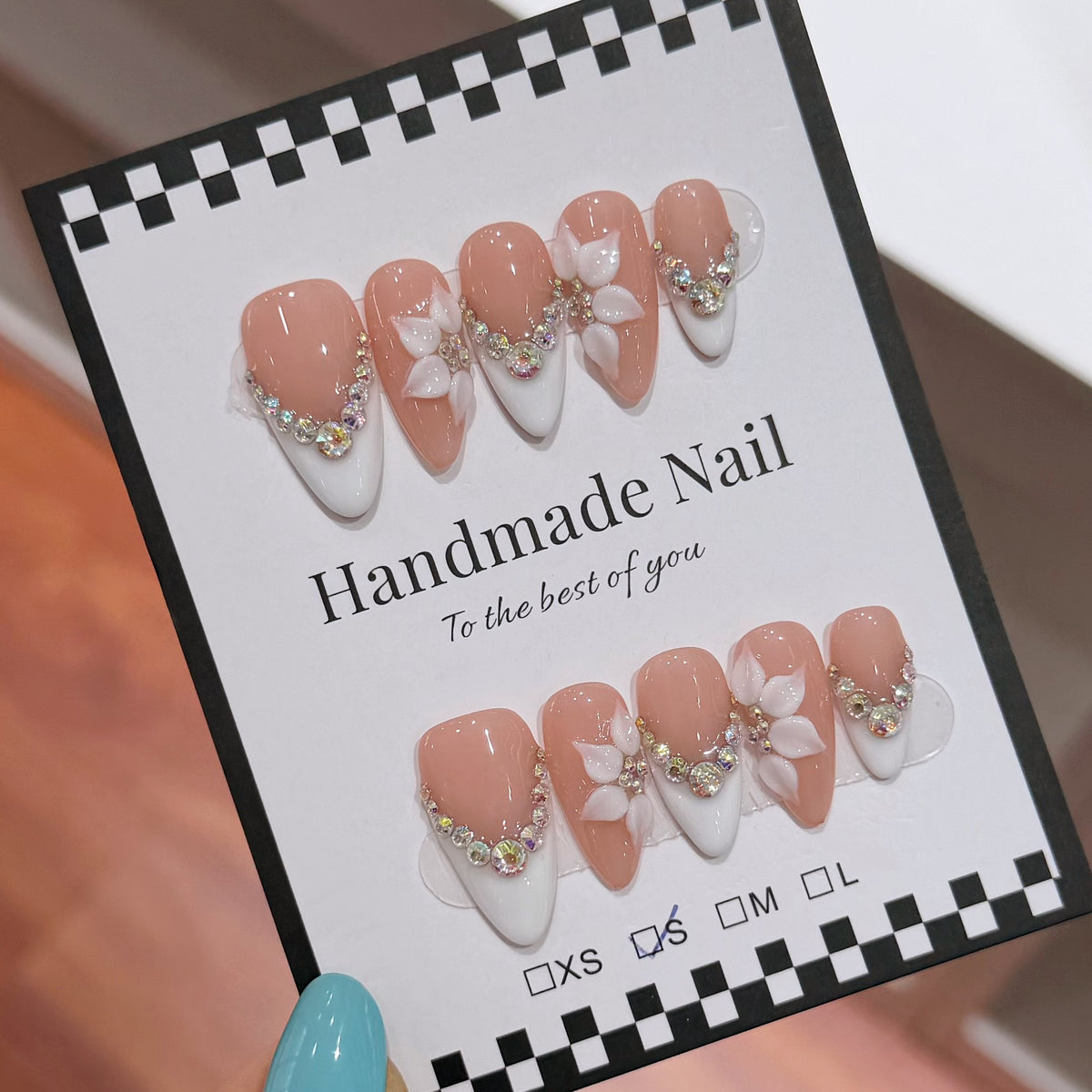 Crystal Petal French Press On Nails