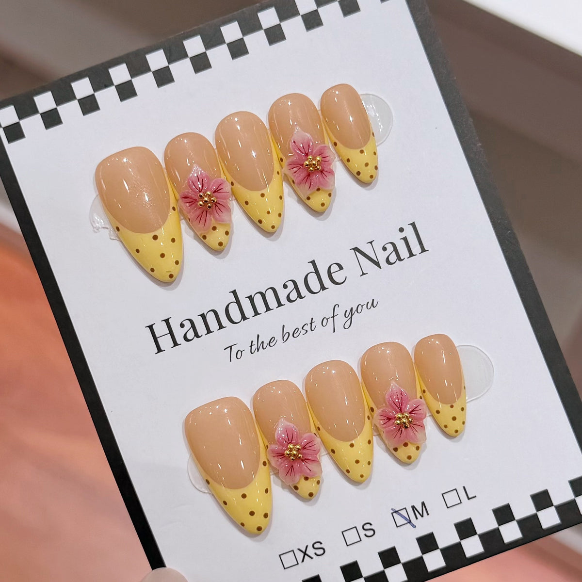 Sunshine Polka Bloom Press On Nails