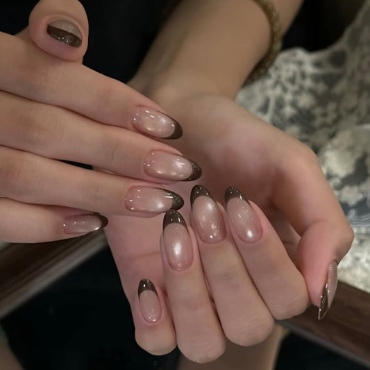 Nude Brown French Ombre Press On Nails