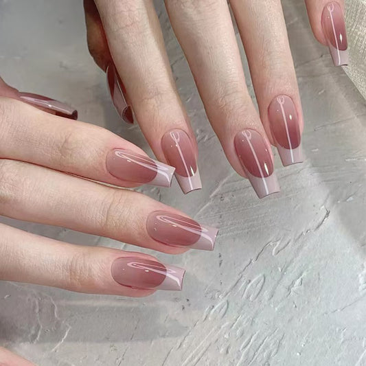 Nude Ombre French Press On Nails