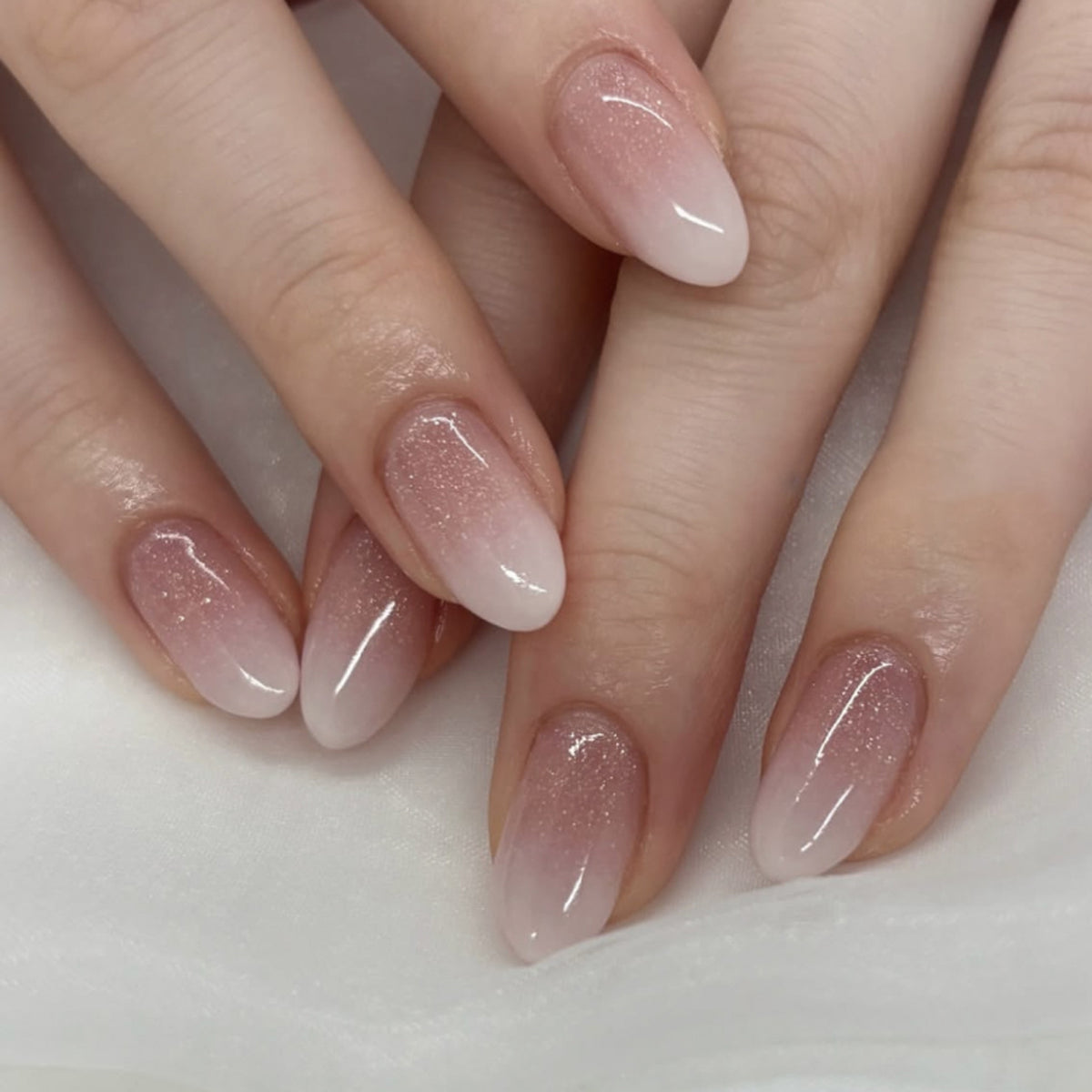 Soft Pink Glitter Ombre Press On Nails