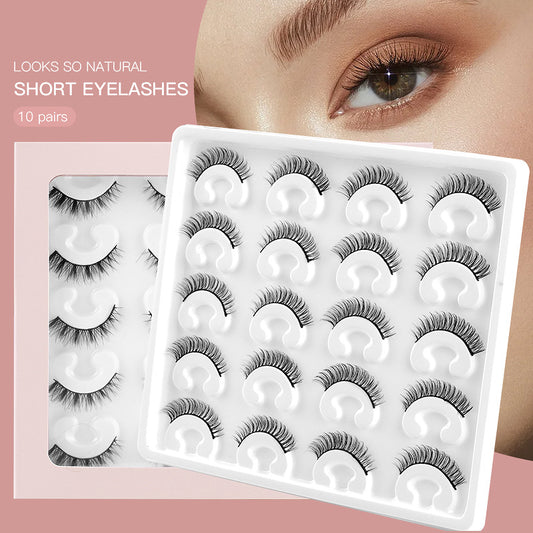 ✨10 pairs curl thick European and American chemical fiber natural charm eyelashes  ✨