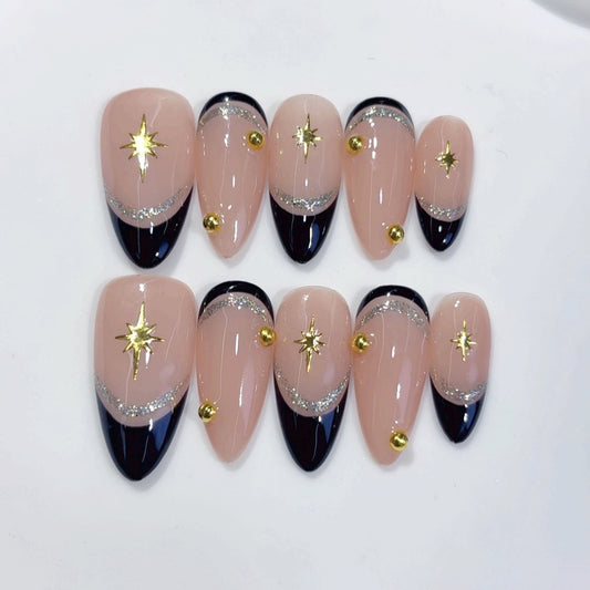 Midnight Star Press On Nails