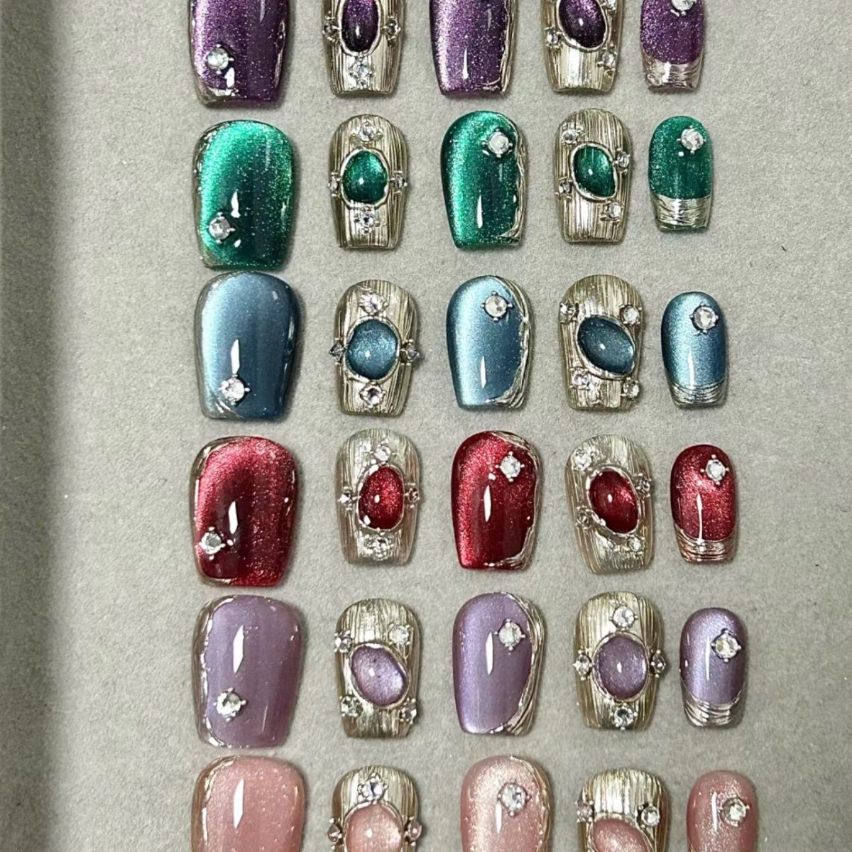 Buccellati multi-colored cat-eye Press On Nails