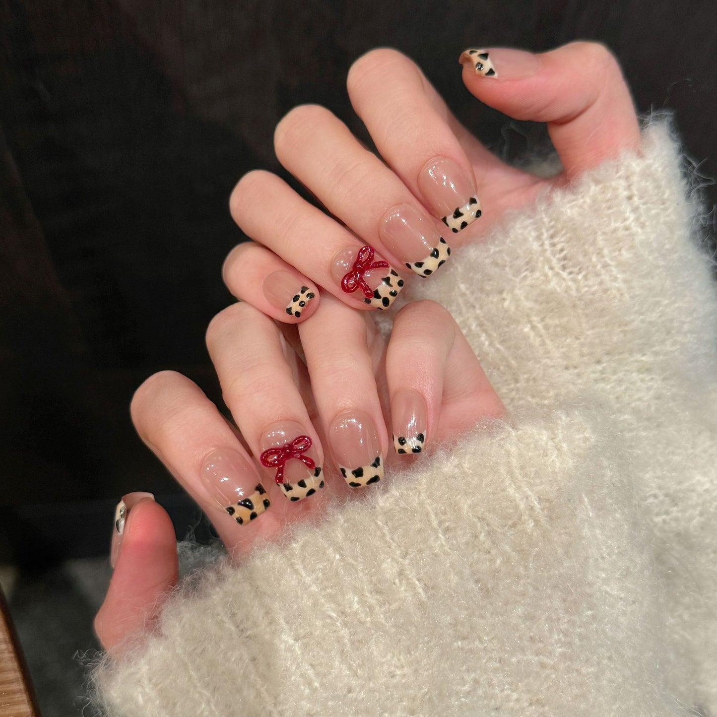 Leopard print French bow