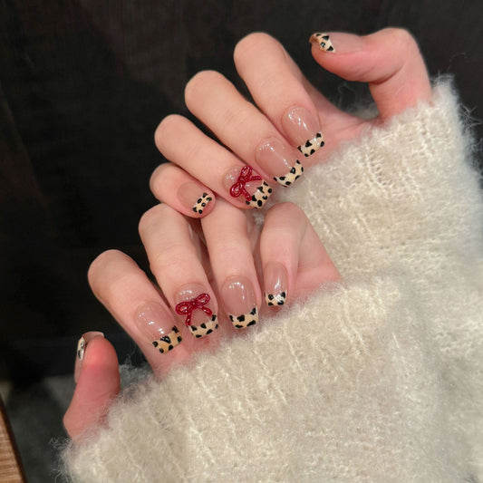 Leopard print French bow