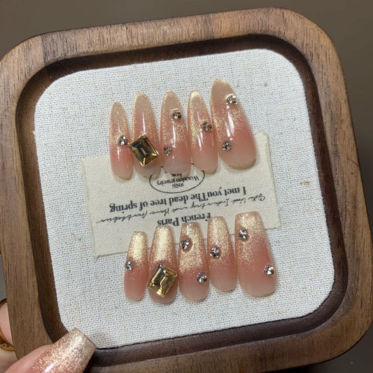 blush with gold gradient cat eyes