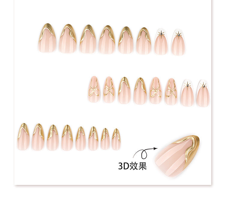 Velvet Peach Gold Luxe Mix Press On Nails