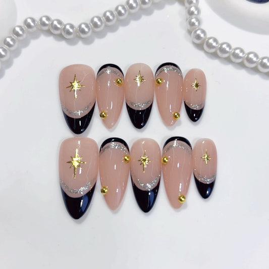 Midnight Star Press On Nails