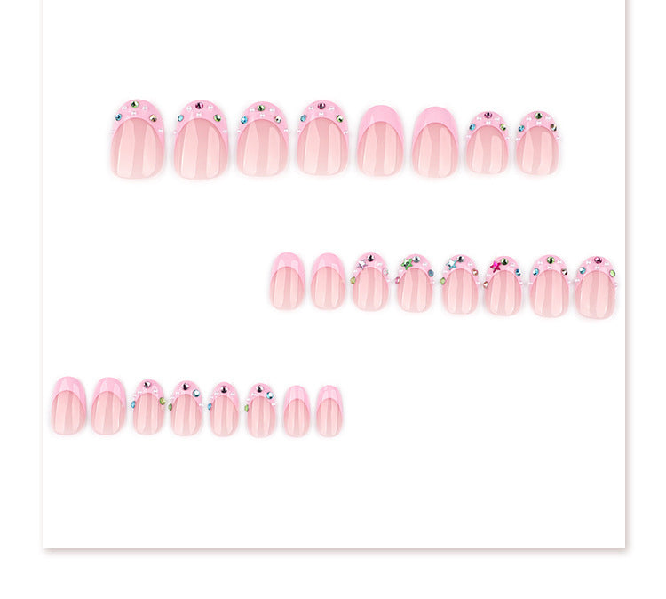 Blush Pink Starry Gem Press On Nails