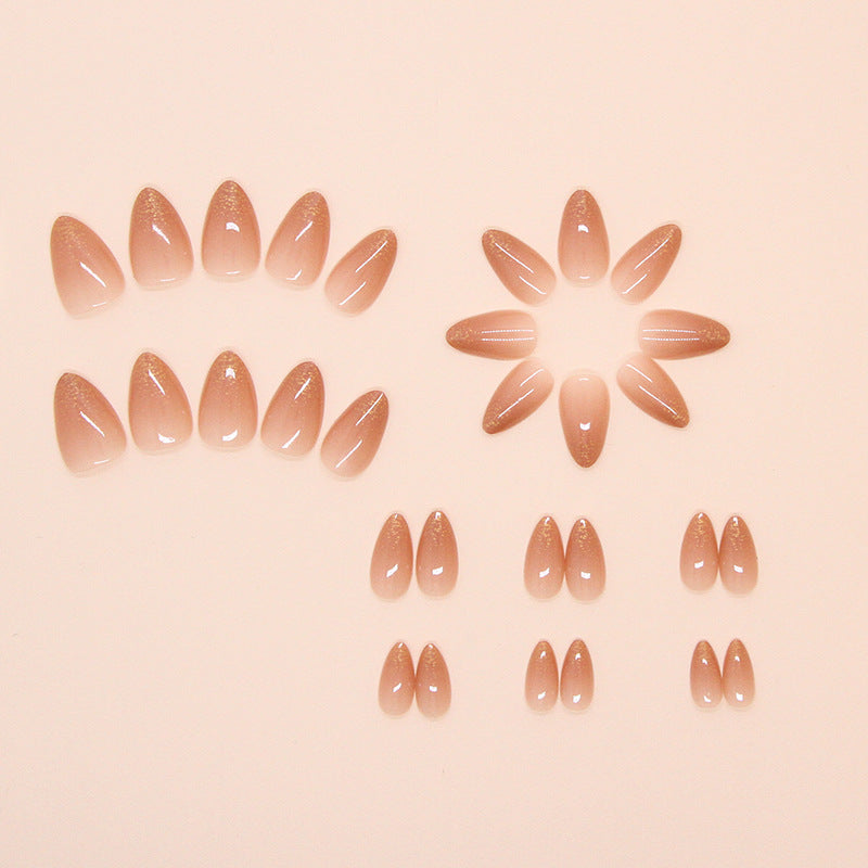 Nude Peach Ombre Glitter Press On Nails