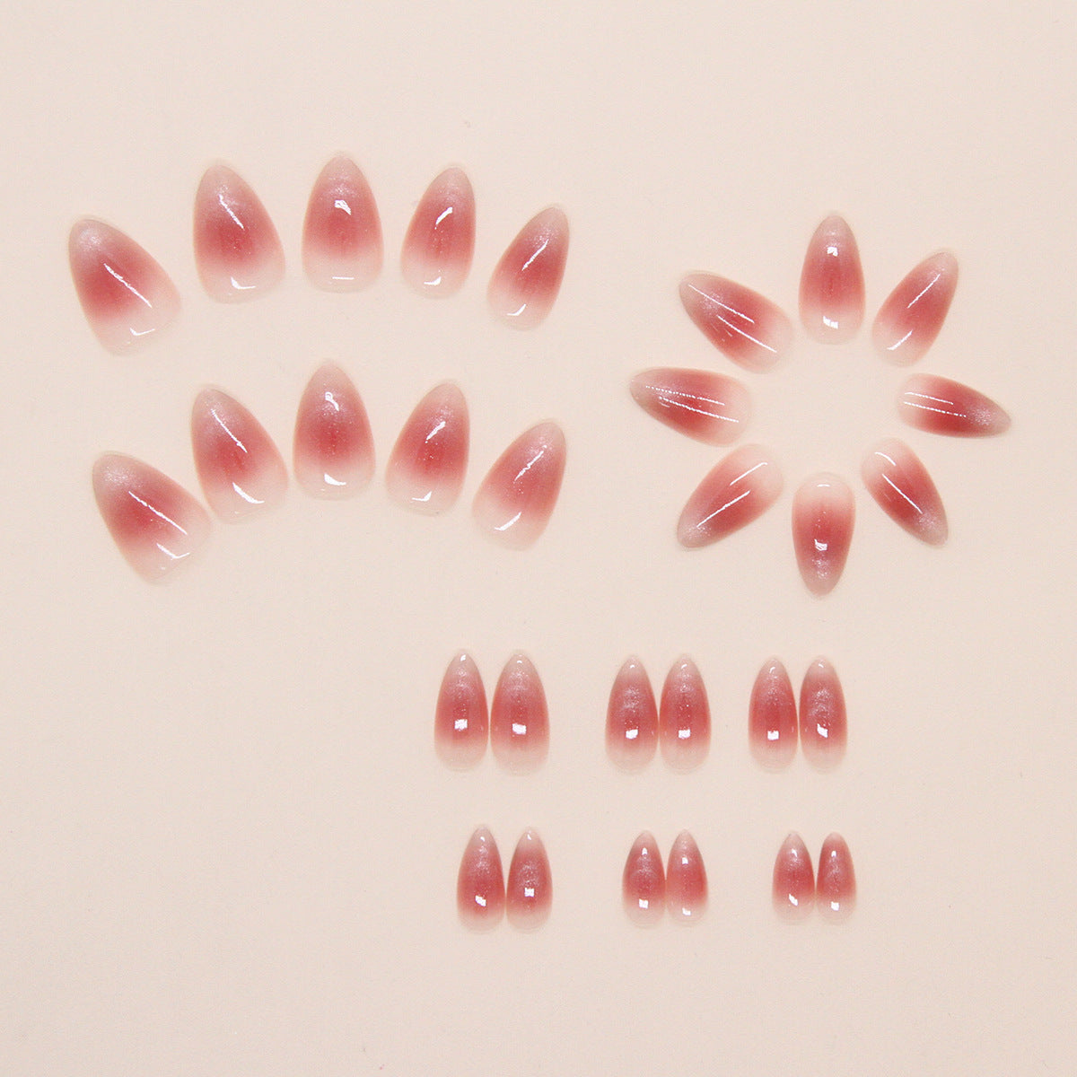 Cat Eye Gradient Sparkle Press On Nails Almond