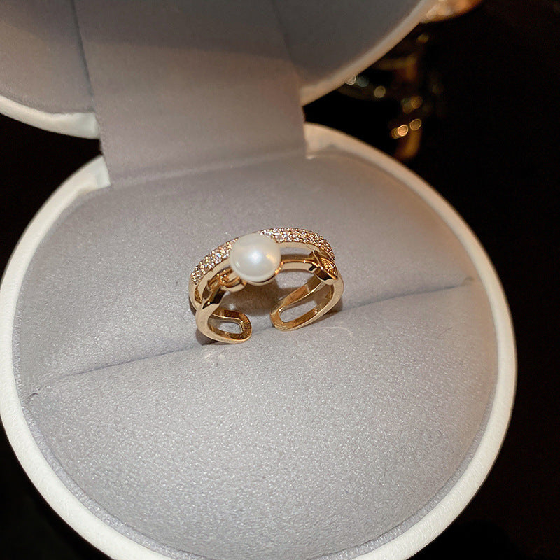 Gold plated multi-layered zircon ring