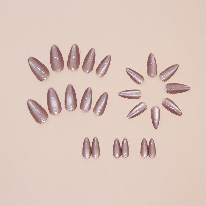 Lilac Pink Cat Eye Press On Nails