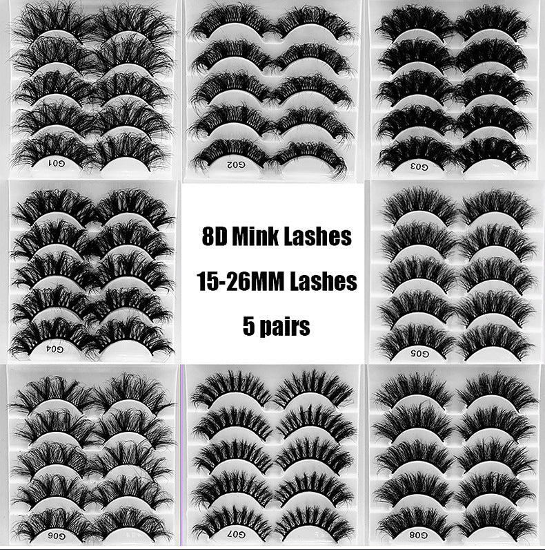 ✨5 pairs curl thick European and American chemical fiber natural charm eyelashes  ✨