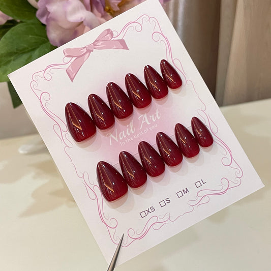 Shimmer Neutral Almond Press On Nails