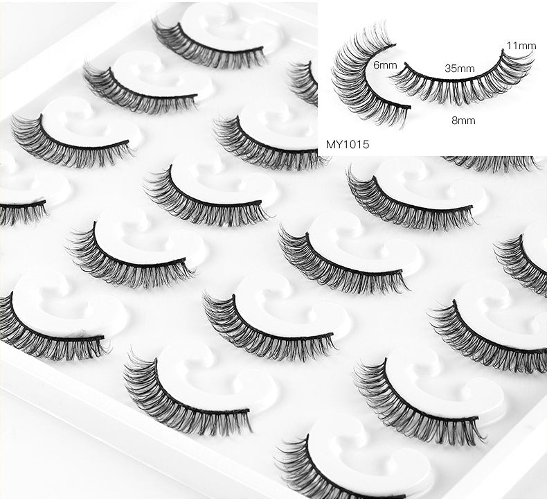 ✨10 pairs curl thick European and American chemical fiber natural charm eyelashes  ✨