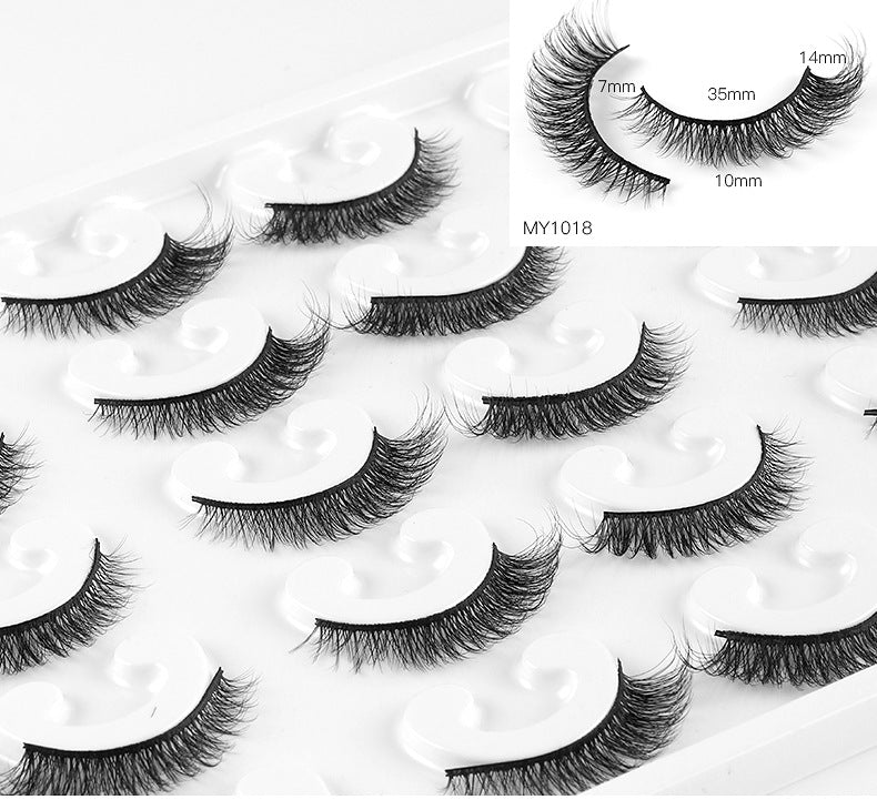 ✨10 pairs curl thick European and American chemical fiber natural charm eyelashes  ✨