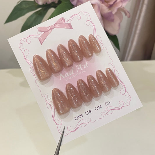 Cherry Bow Press On Nails Almond