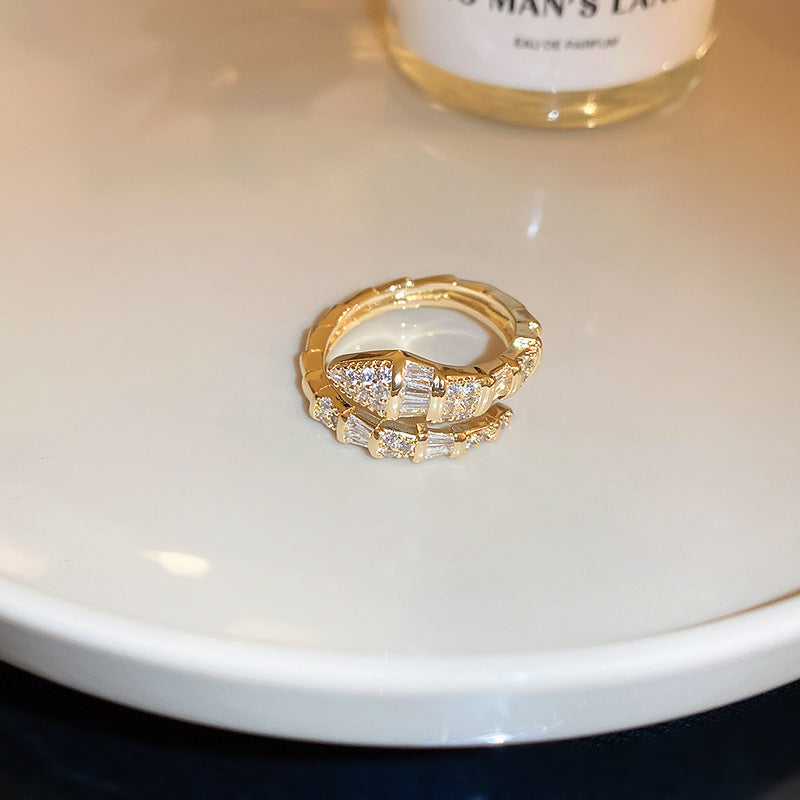 Zirconia Snake Ring Adjustable Size