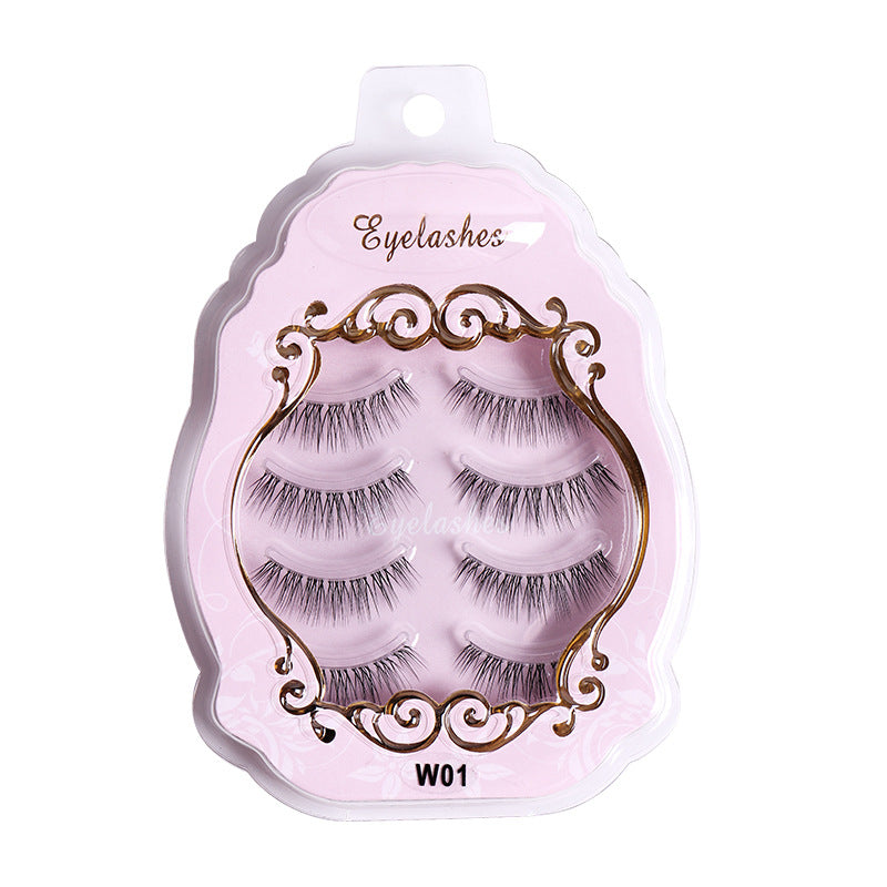✨4 pairs of small devil false eyelashes sharpened transparent fishing line stalk eyelashes female natural stalk grafted eyelashes ✨