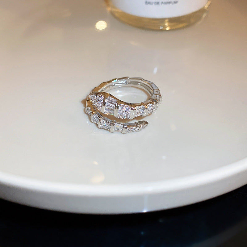 Zirconia Snake Ring Adjustable Size