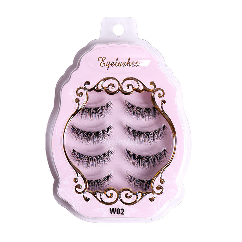✨4 pairs of small devil false eyelashes sharpened transparent fishing line stalk eyelashes female natural stalk grafted eyelashes ✨