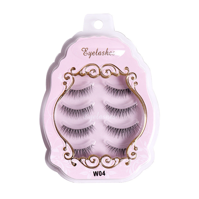 ✨4 pairs of small devil false eyelashes sharpened transparent fishing line stalk eyelashes female natural stalk grafted eyelashes ✨
