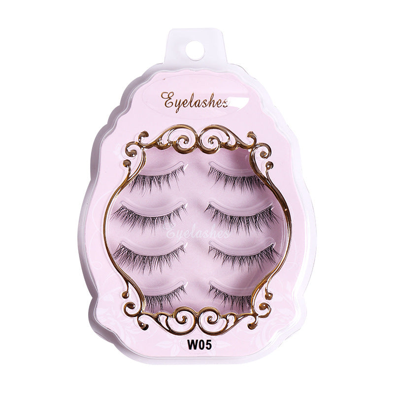 ✨4 pairs of small devil false eyelashes sharpened transparent fishing line stalk eyelashes female natural stalk grafted eyelashes ✨