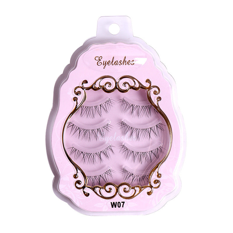 ✨4 pairs of small devil false eyelashes sharpened transparent fishing line stalk eyelashes female natural stalk grafted eyelashes ✨