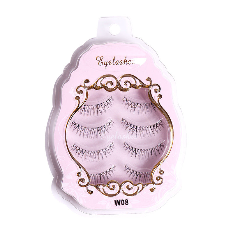 ✨4 pairs of small devil false eyelashes sharpened transparent fishing line stalk eyelashes female natural stalk grafted eyelashes ✨