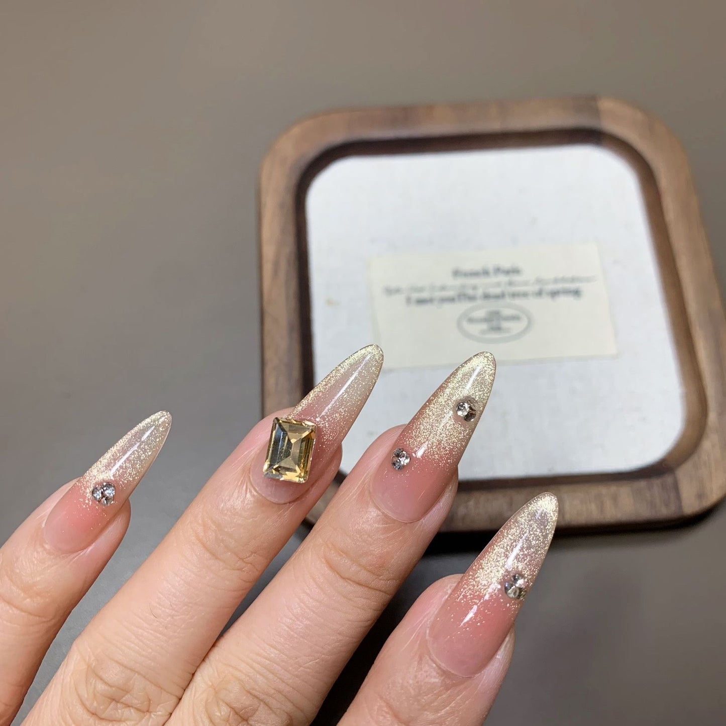 blush with gold gradient cat eyes