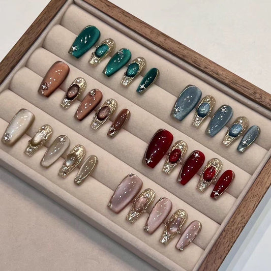 Buccellati multi-colored cat-eye Press On Nails